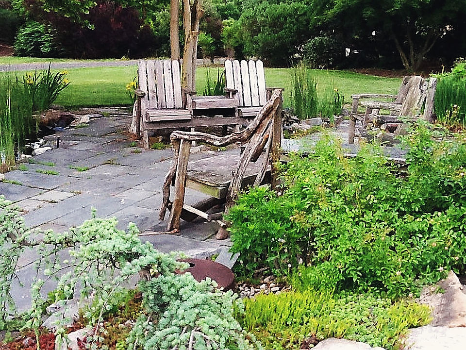 A flagstone terrace planted to its edges