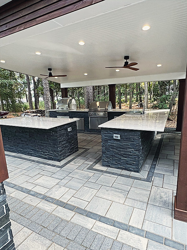 Stone counters under the roof